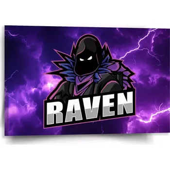 Obraz Sablio Obraz FORTNITE RAVEN Fialová bouře - 120x80 cm