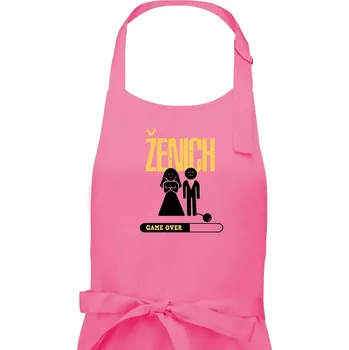 Kuchyňská zástěra Drink team ženich - Pánská zástěra na vaření - Univerzální velikost ( Růžová )