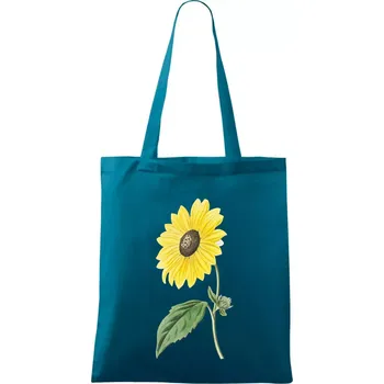 Slunečnice otočená - Taška bavlněná - 42 x 38 cm ( Petrolejová )