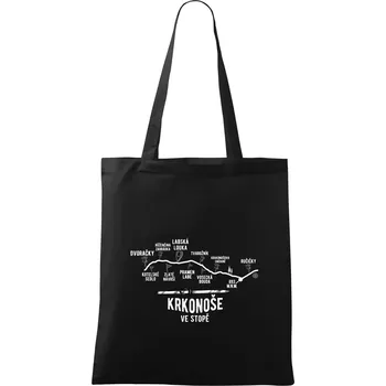 Nákupní taška Krkonoše ve stopě - Taška bavlněná - 42 x 38 cm ( Černá )