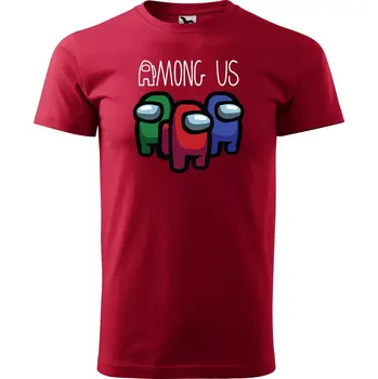 Sablio Tričko s potiskem AMONG US Černý vesmír - červené XL