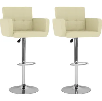 Barová židle zahrada-XL Barové stoličky 2 ks krémové umělá kůže 323657