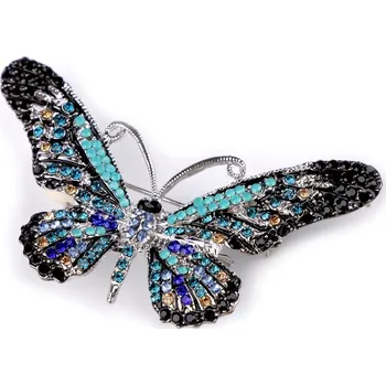 Brož Brož barevný motýlek osázený kamínky