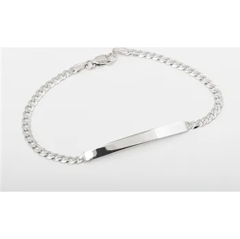 Náramek Pánský stříbrný náramek s destičkou pancr 21 cm STNA0912F