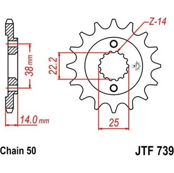 Motodíl Řetězové kolečko JT JTF 739-15 15 zubů, 530