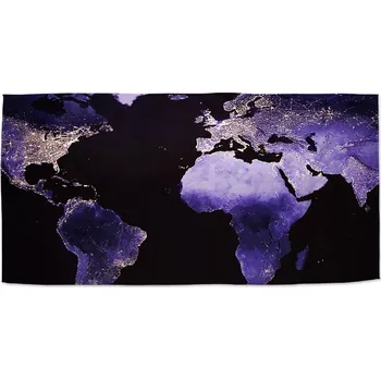 Osuška Sablio Ručník Světelná mapa světa - 50x100 cm