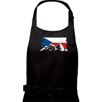 Kuchyňská zástěra České hory - Dámská zástěra na vaření - Univerzální velikost ( Černá )