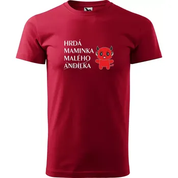 Sablio Tričko s potiskem pro maminku Hrdá maminka malého andílka - červené 5XL