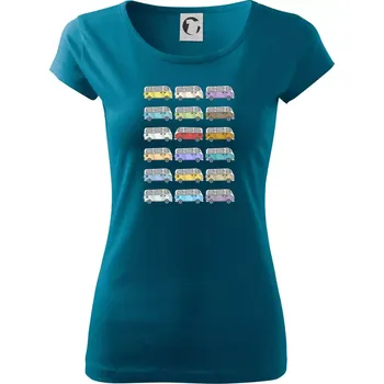 Dámské tričko Dovolená obytňákem - Dámské triko Pure - XS ( Petrolejová )