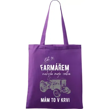 Nákupní taška Stát se farmářem nebyla moje volba - Taška bavlněná - 42 x 38 cm ( Fialová )