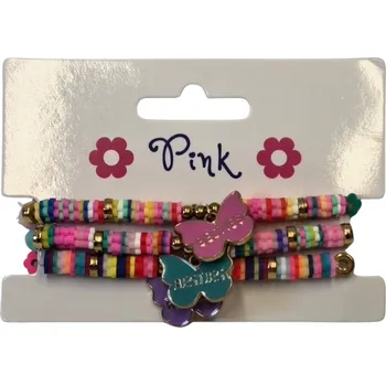 Prsten Náramky s kovovým motýlkem 3ks