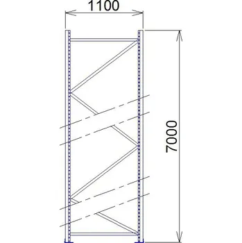 Prodejní regál Rám paletového regálu 7000 x 1100 mm