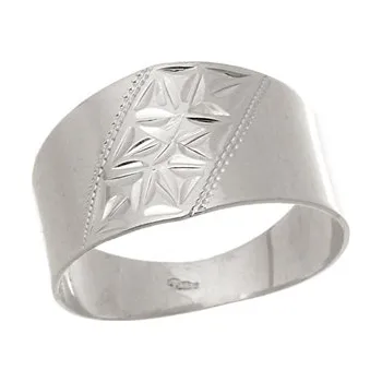 Prsten Dámský široký stříbrný prsten STRP0506F