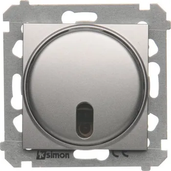 vypínač Stmívač tlačítkový, s možností dálkového ovládaní, 20 – 500&nbsp;W,, Simon 54 DS13T.01/43, stříbrná metalizovaná