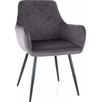 Jídelní židle Čalouněná jídelní židle DORKAS - šedá / černá