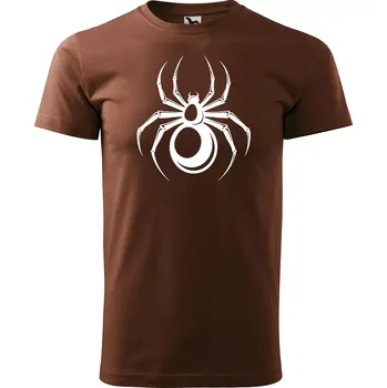 Pánské tričko Sablio Tričko s potiskem Spidercode - hnědé S