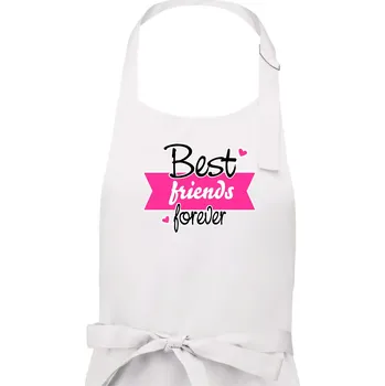 Kuchyňská zástěra Best friends stuha - Pánská zástěra na vaření - Univerzální velikost ( Bílá )