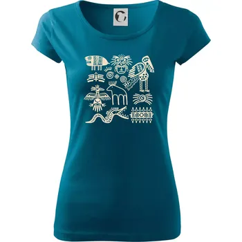 Dámské tričko Indiánské znaky - Dámské triko Pure - 2XL ( Petrolejová )