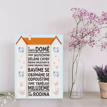 Plechová cedule Sablio Dárková cedulka V tomto domě: 30x40 cm