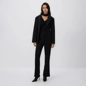 Dámské kalhoty Reserved - Kalhoty s ozdobným rozparkem - černý - ZR457-99X - ZR457-99X-36