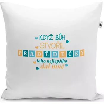 Polštář Sablio Polštář Když Bůh stvořil pradědečky: 40x40 cm