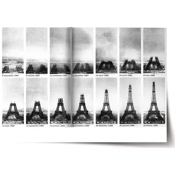 Plakát Sablio Plakát Eiffelova věž stavba - 60x40 cm