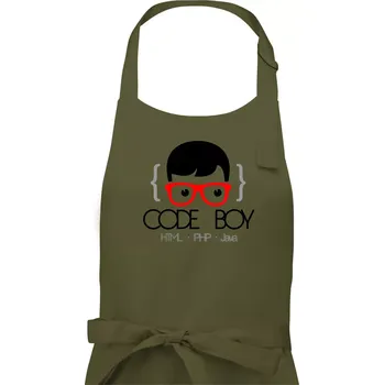 Kuchyňská zástěra Code Boy - Dámská zástěra na vaření - Univerzální velikost ( Khaki )