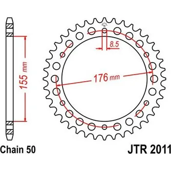 Řetězová sada pro motocykl Řetězová rozeta JT JTR 2011-45 45 zubů, 530