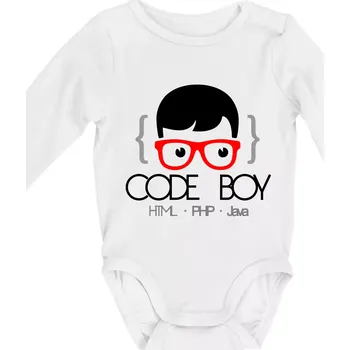 Kojenecký body Code Boy - Body kojenecké s dlouhým rukávem - Dlouhý r. do 3 měs ( Bílá )