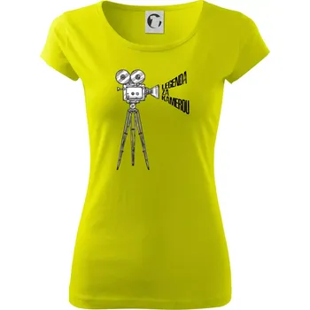 Dámské tričko Legenda za kamerou - Dámské triko Pure - M ( Limetková )