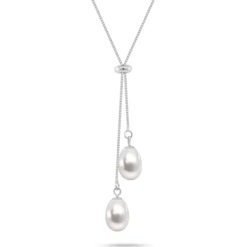 Náhrdelník Brilio Silver Stříbrný posuvný náhrdelník s pravými perlami NCL217W + 2 měsíce na vrácení zboží