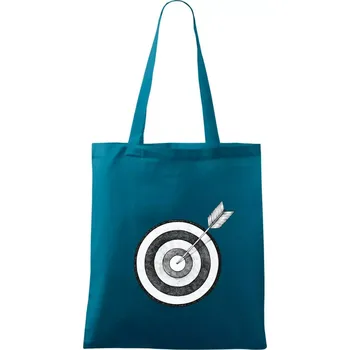 Nákupní taška Terč na lukostřelbu - Taška bavlněná - 42 x 38 cm ( Petrolejová )