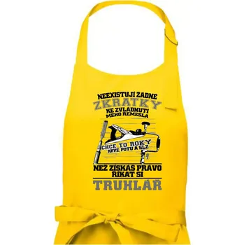 Kuchyňská zástěra Truhlář zkratky - Dámská zástěra na vaření - Univerzální velikost ( Žlutá )