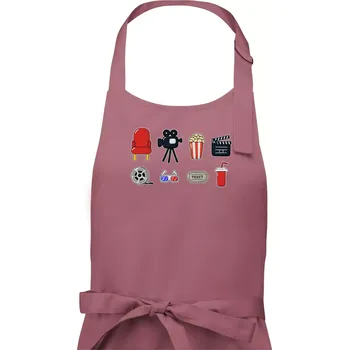 Kuchyňská zástěra Filmové triko - Pánská zástěra na vaření - Univerzální velikost ( Starorůžová )