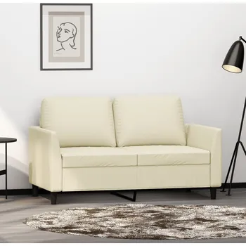 Pohovka zahrada-XL 2místná pohovka krémová 120 cm umělá kůže 359329