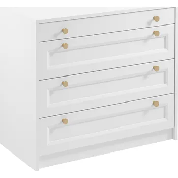 Komoda Komoda Rel - Gala Meble bílá / kartáčované zlato 90x76 cm