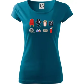 Dámské oblečení Filmové triko - Dámské triko Pure - L ( Petrolejová )