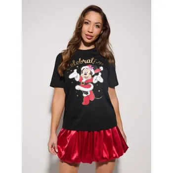 Sinsay - Bavlněná košilka s potiskem Minnie Mouse - černá - 515FG-99X - 515FG-99X-XL