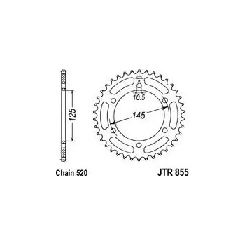 Řetězová sada pro motocykl Řetězová rozeta JT JTR 855-48 48 zubů, 520