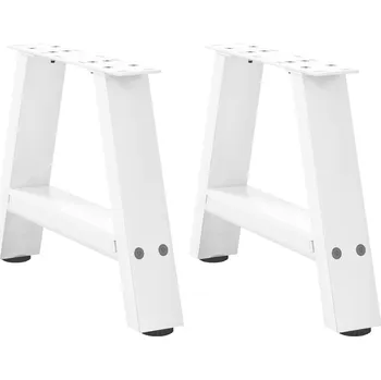 Jídelní stůl zahrada-XL Nohy konferenčního stolku ve tvaru A, 2 ks, bílé, 40 x (30-31) cm, ocel 4012813