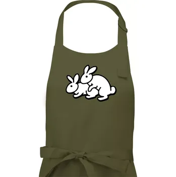 Kuchyňská zástěra Dupající králící - Dámská zástěra na vaření - Univerzální velikost ( Khaki )