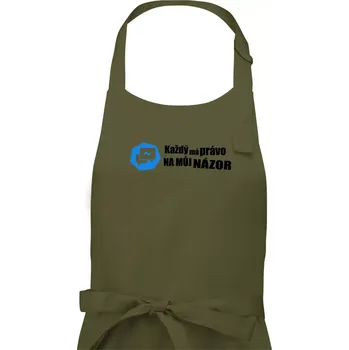 Kuchyňská zástěra Každý má právo na můj názor - Pánská zástěra na vaření - Univerzální velikost ( Khaki )