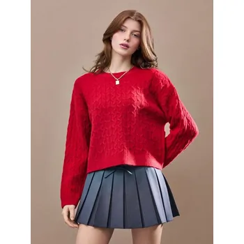 Dámský svetr Svetr s kulatým výstřihem - XS - House - červené - 166GH-33X