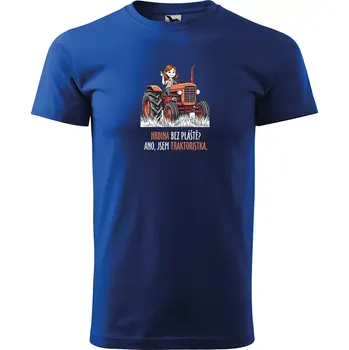 Pánské tričko Sablio Tričko s potiskem Ano, jsem traktoristka - modré 5XL