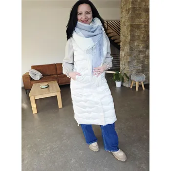 Dlouhá vesta krémová Velikost: XL