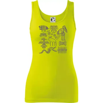 Dámské tričko Indiánské znaky - Dámské tílko - 2XL ( Limetková )