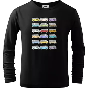 Chlapecké tričko Dovolená obytňákem - Triko dětské Long Sleeve - 122 cm/6 let ( Černá )