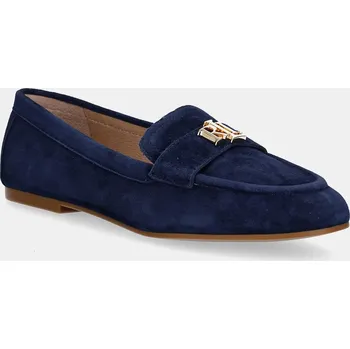 Dámské mokasíny Semišové mokasíny Lauren Ralph Lauren Averi III dámské, tmavomodrá barva, na plochém podpatku, 802959266001 802959266001.410 59X, EUR 39.5