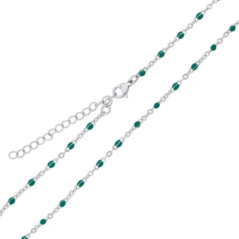 Řetízek Náhrdelník Nathalia z chirurgické oceli - zelený varianta 38 cm KMM1745N-38 cm