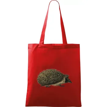 Nákupní taška Ježek kresba - Taška bavlněná - 42 x 38 cm ( Červená )